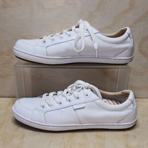 Taos Footwear Onward White Leather Sneakers Women 9.5 Lace-up Shoe Casual